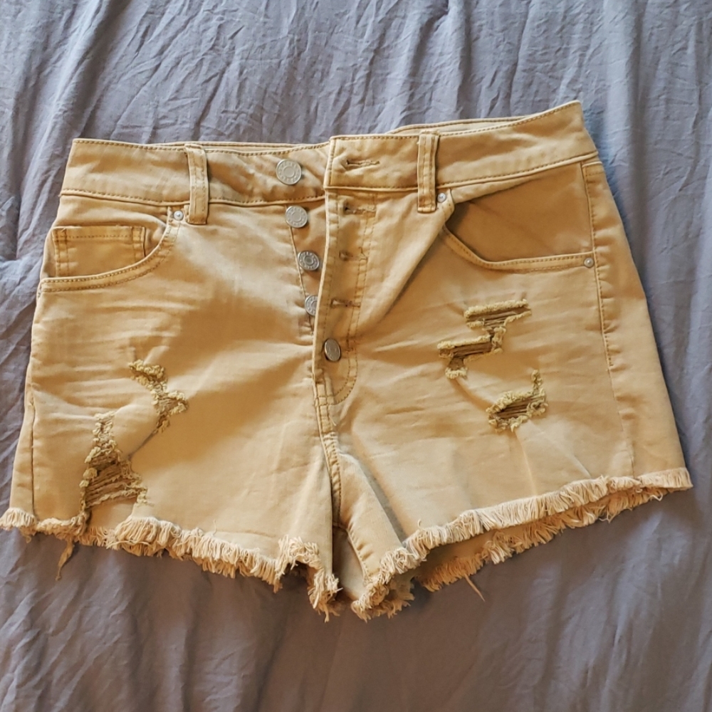 Khaki high waisted shorts